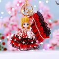Jeweled Dark Theme Doll Keychains in Four Distinct Character Styles view 7