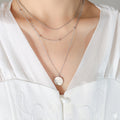 Triple Layer Good Luck Disc Pendant Necklace Three Tones view 6