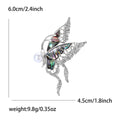 Silver Abalone Shell Butterfly Brooch Pearl and Crystals view 4
