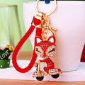 Jeweled Scooter Riding Fox Keychains in Five Colors and Fifteen Loop Options view 12