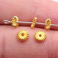 Mixed Finish Metal Radiating Fluted Spacer Beads For Jewelry Making view 6
