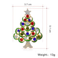 Green Gold Tone Christmas Tree Crystal Metal Brooch Pin view 2