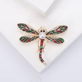 Enamel Dragonfly Brooch Pearl Body Rhinestone Accents view 7
