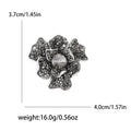 Layered Black Crystal Flower Brooch With Faceted Center view 5