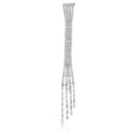 Silver Tone Five Strand Crystal Shoulder Tassel Tassel Metal Brooch Pin view 1