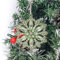 Rhinestone Snowflake Christmas Ornament Metal Hanging Charm view 3