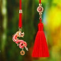 Jeweled Zodiac Dragon Tassel Ornaments in Six Colors plus Tassel Only Option view 11