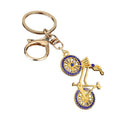 Stone-Set Bicycle Keychain With Split Ring And Lobster Clasp, 8 Styles view 5