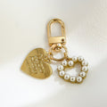 Gold Tone Seashell Starfish Charm Keychain With Faux Pearl view 7