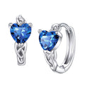 Silver Heart CZ Twist Huggie Hoop Earrings Four Colors view 2