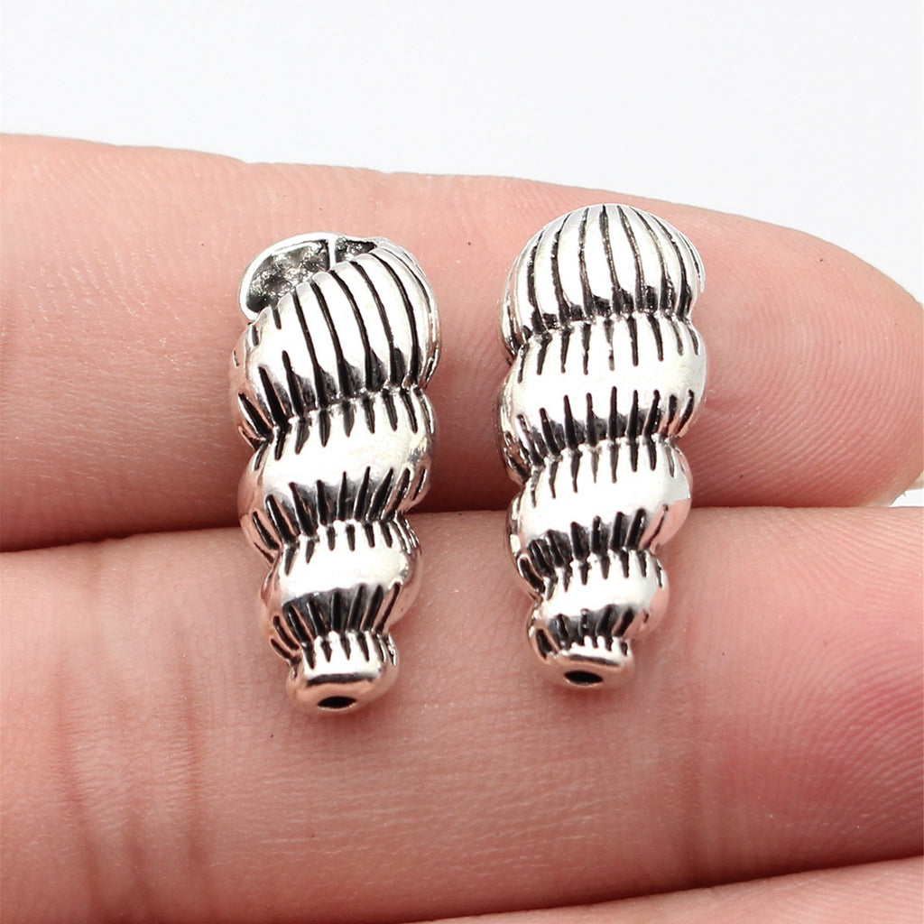 24x10x6.9mm 5.3g Antique Silver Zinc Alloy Conch Shell Loose Metal Beads for DIY Jewelry Making