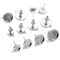 Round Pad Earring Post Findings with Small Hanging Loops view 5