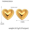 Gold Heart Studs