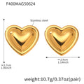 Stainless Heart and Crescent Stud Drop Earrings Mix view 6
