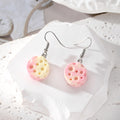 Silver Tone Gradient Cheese Novelty Resin Hook Earrings view 4