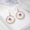 Gold Ring Resin Eyeball Drop Earrings Blue Pink 2 Colors view 2
