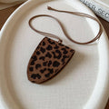Leather Mini Pouch Pendant Necklace Dog Bag Croissant Styles view 3