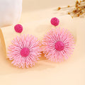 Seven Color Woven Daisy Statement Dangle Stud Earrings view 10