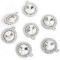Round Crystal Halo Metal Jewelry Charms, 24 Colorways view 7