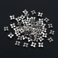 Four-Petal Metal Bead Caps in Antique Silver and Bronze, 8mm view 4
