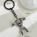 Metal Weightlifter Figure Keychain with Barbell Charm and Key Ring view 4