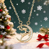 Moon Reindeer Crystal Pendant