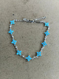Crystal Flower Chain Bracelets in Gold and Silver Tones view 7