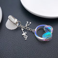 Clear White Headphone and Music Note Clip Keychain Eight-Color Collection view 4