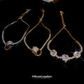 Three Mixed Crystal Slider Bracelets With Cage Or Halo Centers view 3