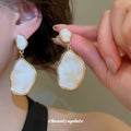 Geometric Resin Stud Earrings in Pink and Ivory Designs view 4