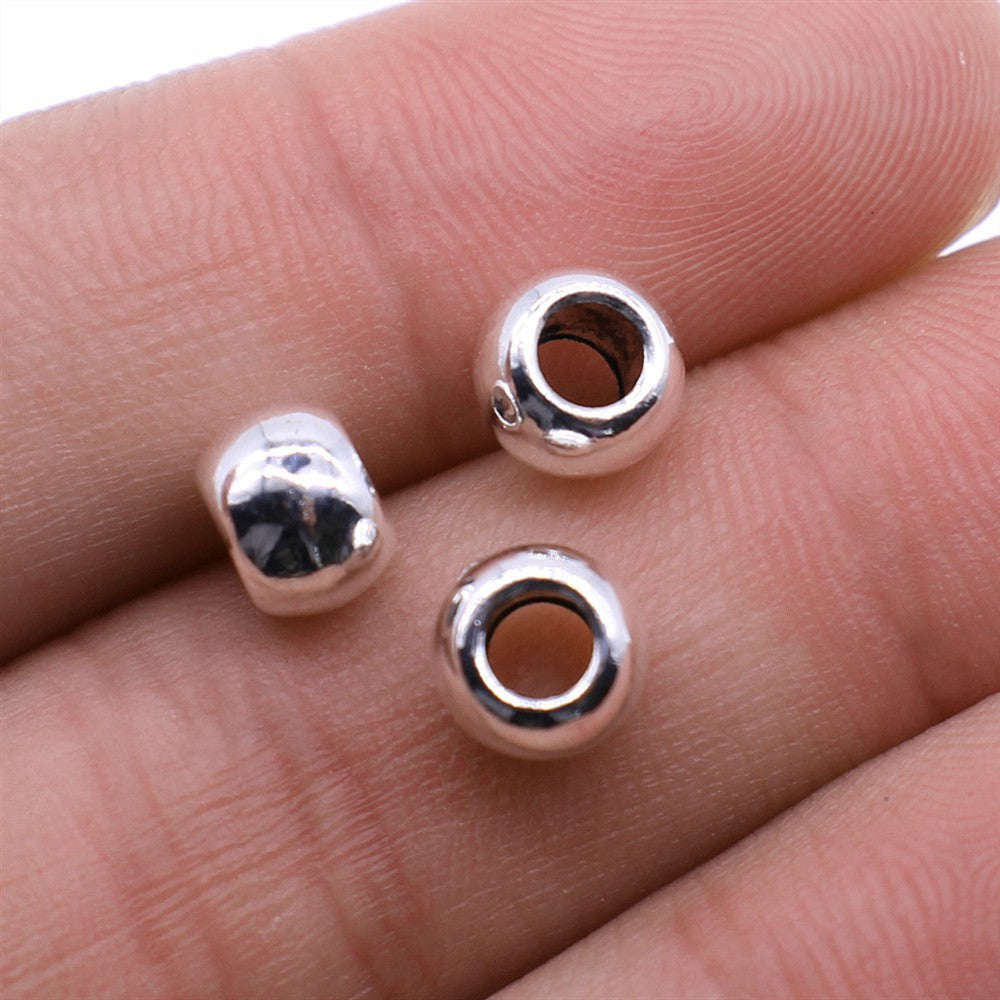 5x7x7mm 0.8g Multicolor Zinc Alloy Smooth Barrel Large Hole Spacer Beads for Bracelet Necklace Making
