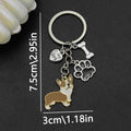 Five-Style Cartoon Dog Paw Bone and Heart Enamel Keychain Collection view 6