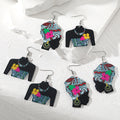 Black Acrylic African Figure Drop Earrings Three Styles view 1