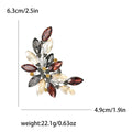 Marquise Crystal Leaf Branch Brooch in Champagne or Blue view 6