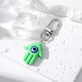 Silver Tone Resin Hamsa Evil Eye Clip Keychains in Nine Colors view 10
