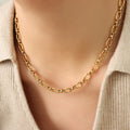 Oval Link Chain Necklace And Bracelet Gold Or Steel view 9