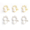 Enamel-Look And Pearl-Look Silver Gold Cat Pearl-look And Alloy Charms in 2 Styles view 2