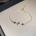 Purple Crystal Slider Bracelet Butterfly Flower Oval Styles view 10