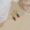 Rainbow Bead Hoops