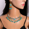 Nine Necklace and Earring Statement Jewelry Sets in Mixed Colors view 3