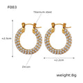 Crystal Hoop Huggie Earrings Gold Steel Twist U-Shape Styles view 12