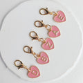 Pink Enamel Heart Letter Charms A-Z With Gold Lobster Clasp Pendant view 2