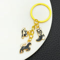Black Brown White and Pink Western Horse Metal Keychain Set view 4