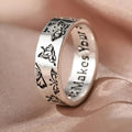 Silver Butterfly Engraved Band Ring Soul Shine Quote 6-10 view 2