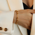 Thick Link Chain Necklace And Bracelet Gold Or Steel view 9