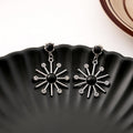 Silver Sunburst Starburst Dangle Earrings Three Colors view 8