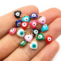 Heart-Shaped Enamel Evil Eye Charms in Eight Colors and Mix view 3