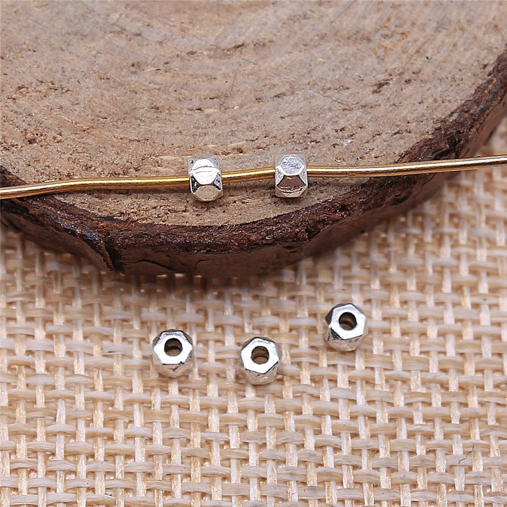 3x3mm 0.08g Multicolor Zinc Alloy Round Small Hole Loose Metal Beads for Bracelet Necklace DIY Making