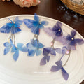Blue And Purple Sheer Fabric Butterfly Long Hook Earrings view 2