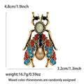 Antique Gold Insect Brooch with Multicolor Crystal Wings view 6